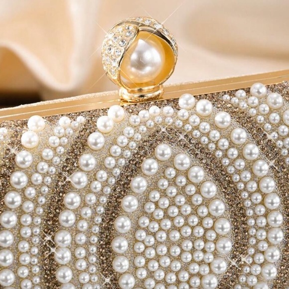 Elegant Pearl Embellished Clutch